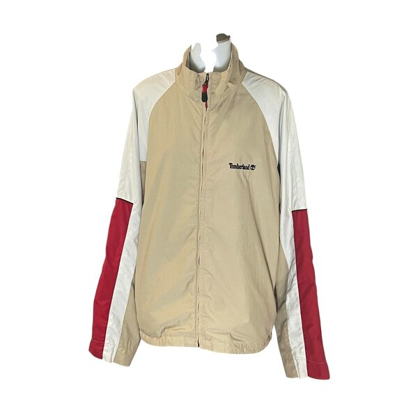 Timberland.Men Weathergear Beige/Red Colorblock Jacket Size L - Picture 1 of 14